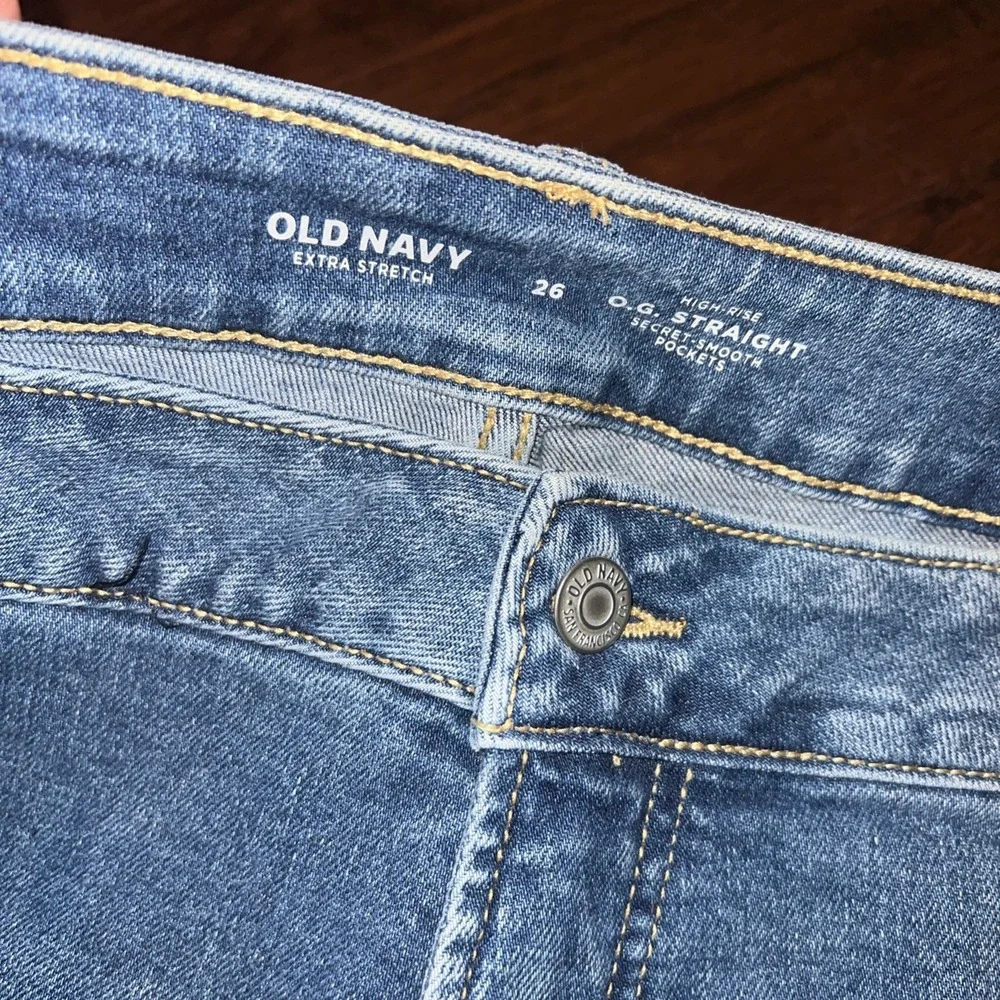 Old Navy Rockstar O.G Straight High‎ Rise Stretch Denim Jeans Women's Plus Sz 26